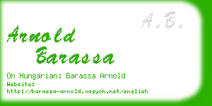 arnold barassa business card